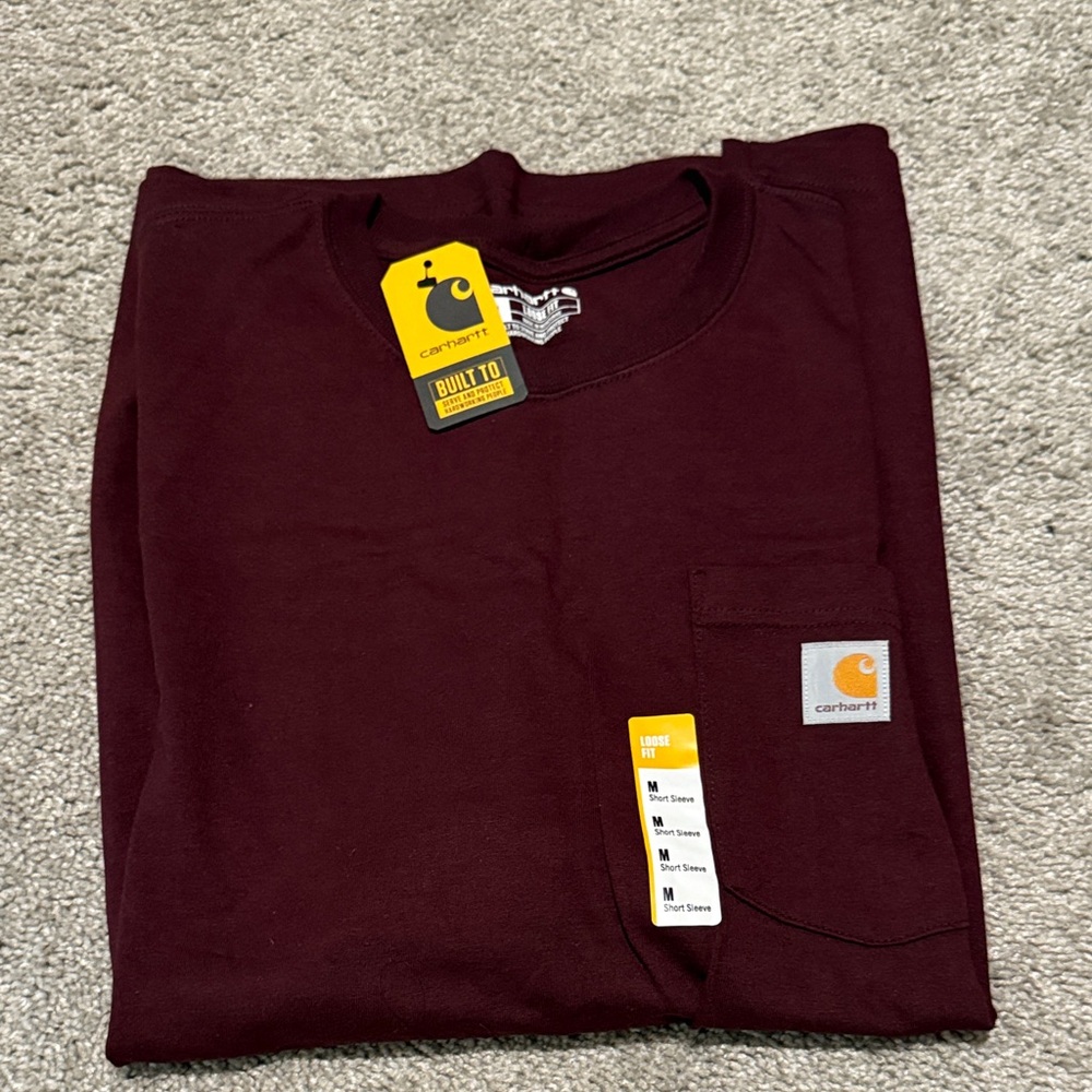 Carhartt Men's Burgundy Long Sleeve Tee